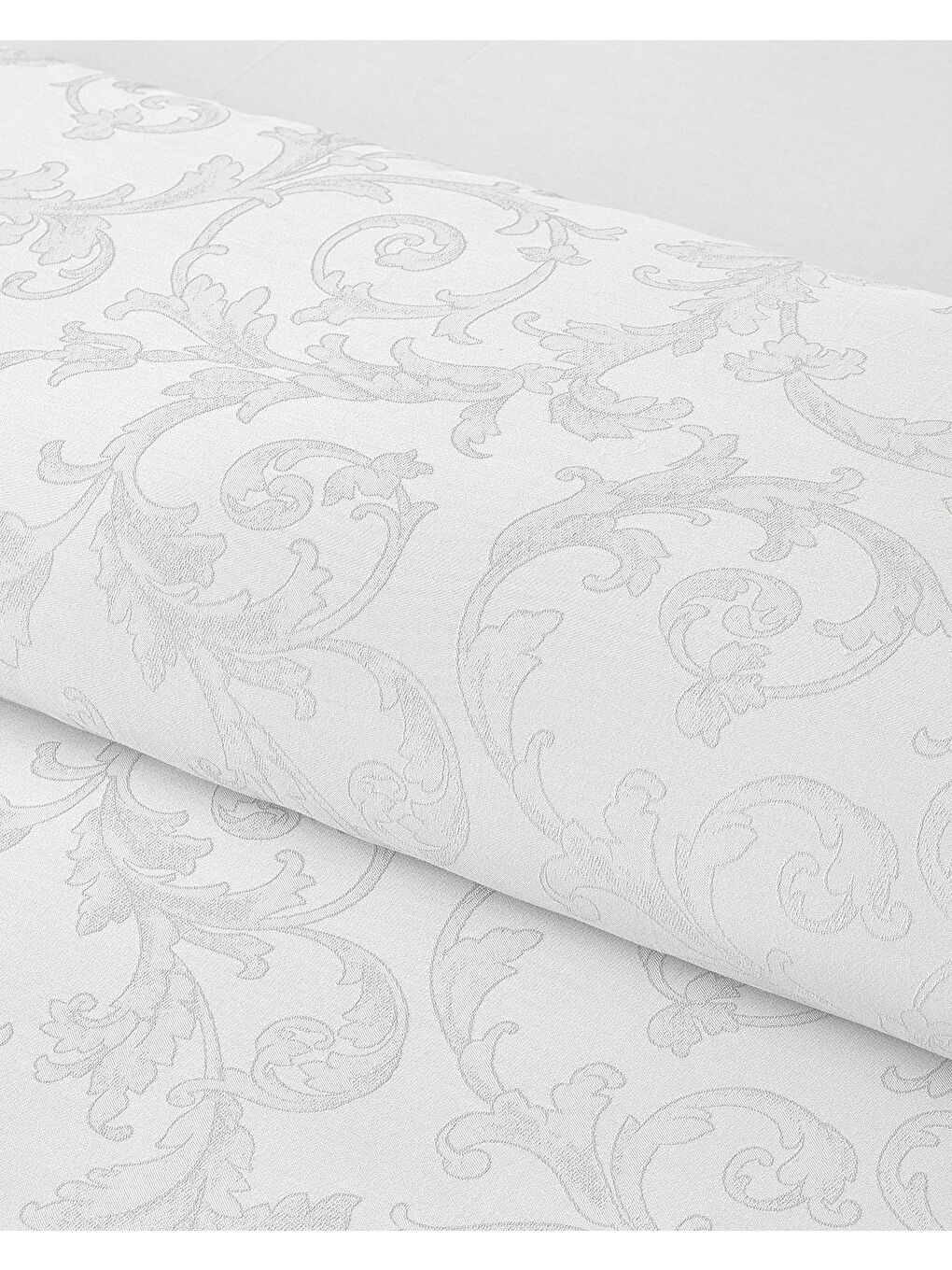 Royal Scroll Jakarlı Pamuk Saten Çift Kişilik Nevresim Takımı 200x220 cm Beyaz-2