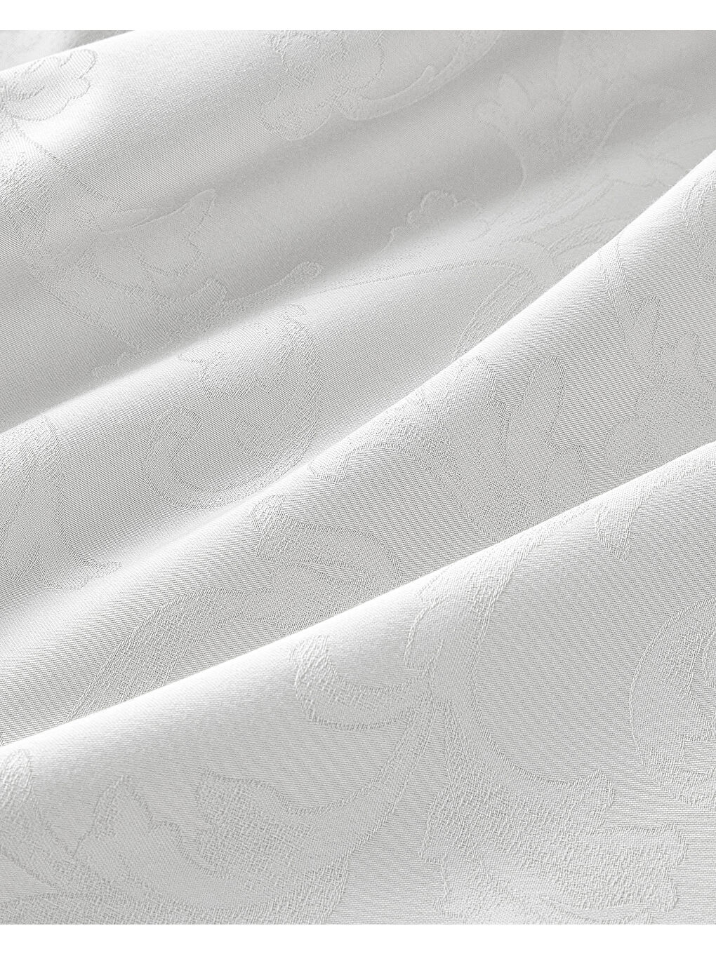 Royal Scroll Jakarlı Pamuk Saten Çift Kişilik Nevresim Takımı 200x220 cm Beyaz-4