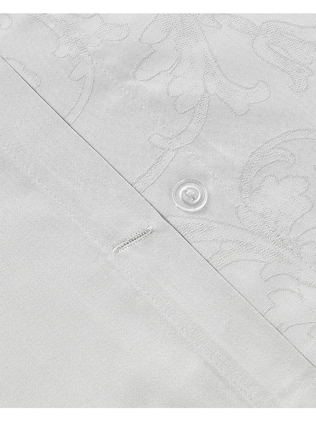 Royal Scroll Jakarlı Pamuk Saten Çift Kişilik Nevresim Takımı 200x220 cm Beyaz-5