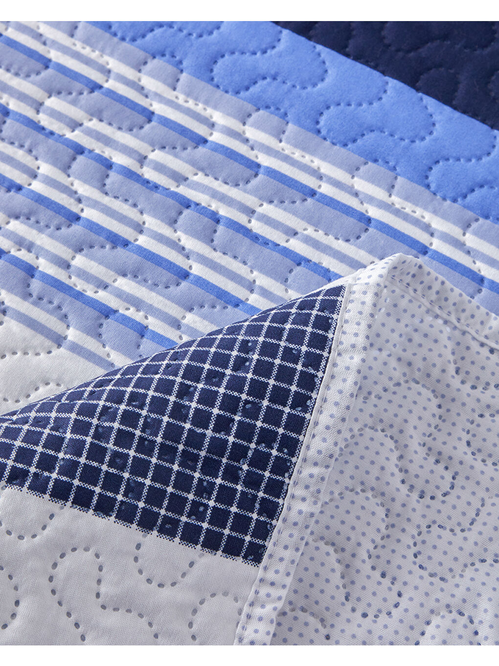 Modern Fusion King Size Çok Amaçlı Örtü 240x220 cm Mavi-4