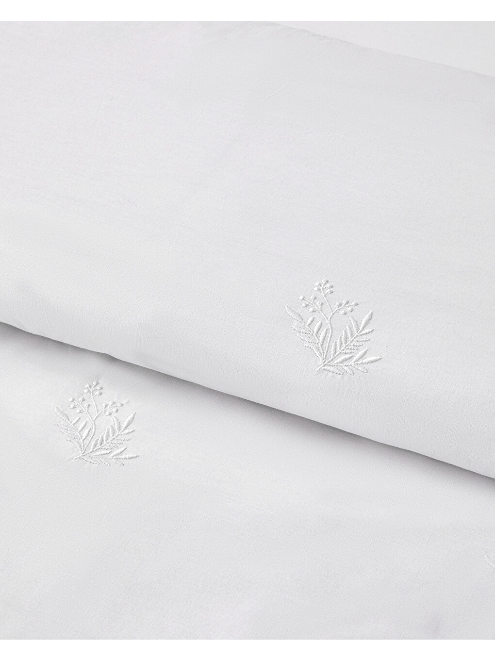 Royal Leafage Nakışlı Pamuk King Size Nevresim Takımı 240x220 cm Beyaz-2