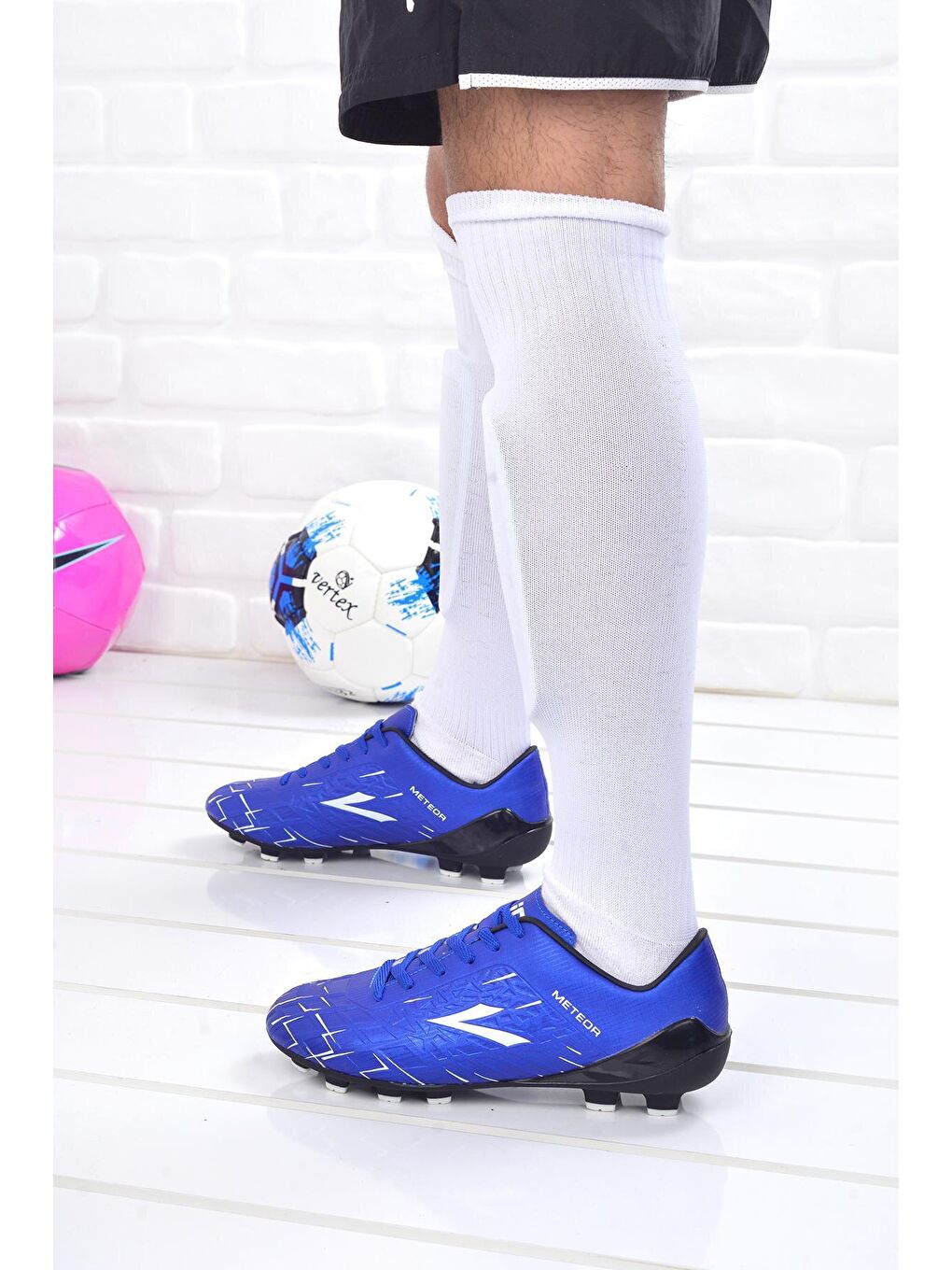 Mavi Meteor Erkek Krampon Çim Saha Futbol Ayakkabısı-1