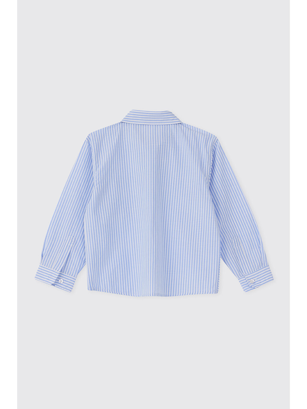 Erkek Bebek Çizgili Mavi Gömlek-1