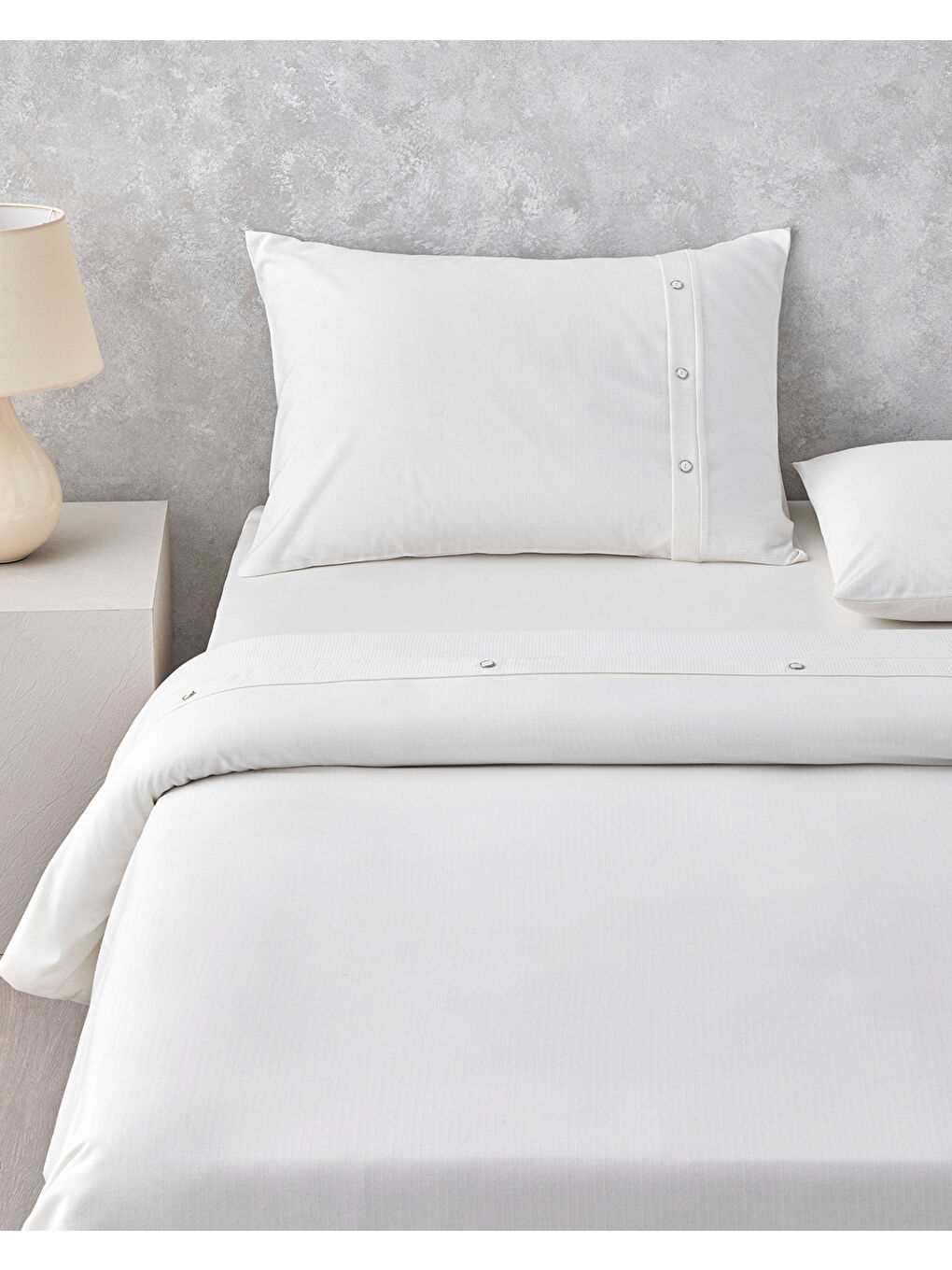 Modern Harmony Armürlü Çift Kişilik Nevresim Takımı 200x220 cm Beyaz-1