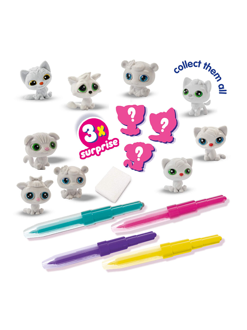 Boya Üfleme Kalemi - 3xKedicik Sürprizi-1