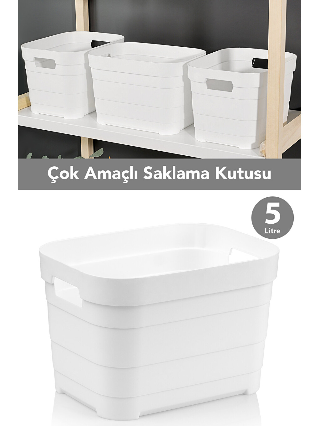Beyaz 1 Adet Dekoratif Piramit Saklama Kutusu