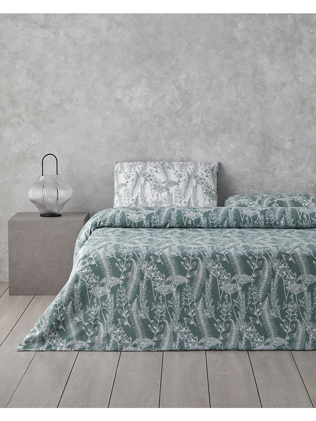 Botanical Spring Kolay Ütülenir Tek Kişilik Nevresim Takımı 160x220 cm Yeşil-1