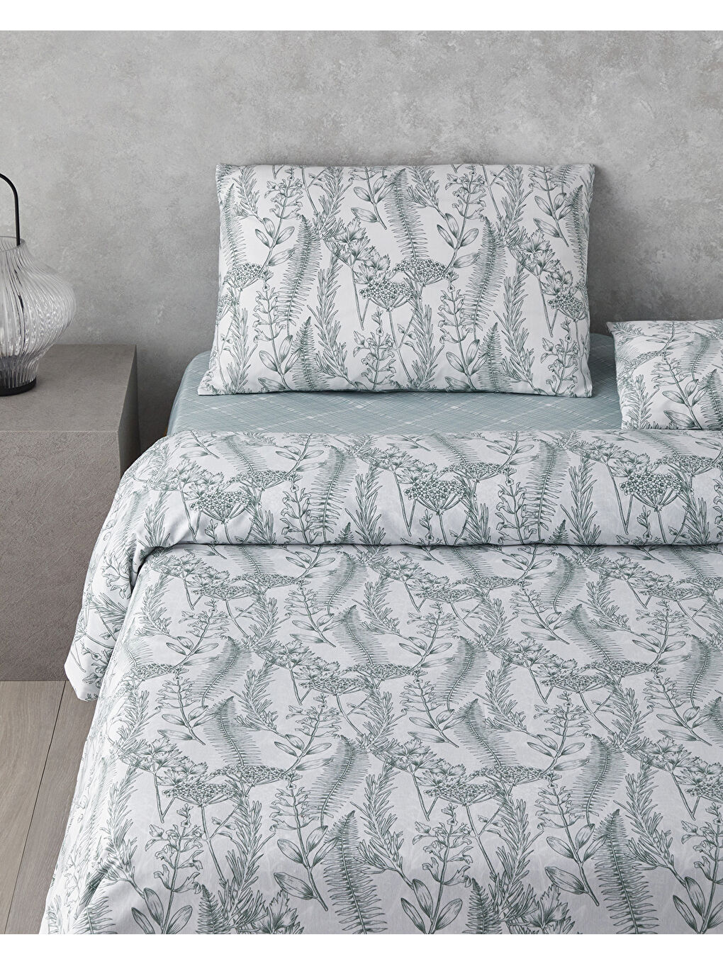 Botanical Spring Kolay Ütülenir Tek Kişilik Nevresim Takımı 160x220 cm Yeşil-2
