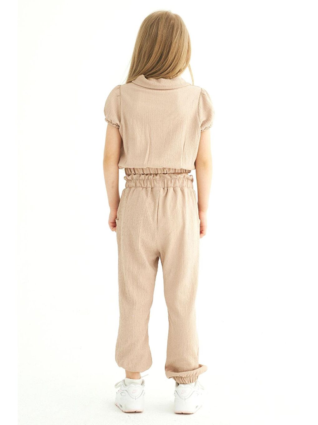 Bej Karpuz Kollu Kız Çocuk Pantolon Takım-3