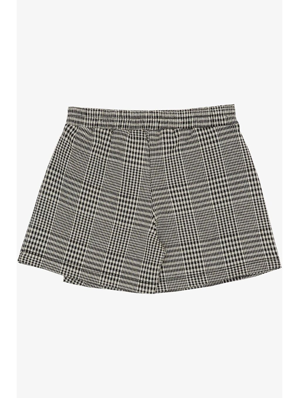 Kız Çocuk Şort Etek Ekose Desenli Düğme Aksesuarlı Karışık Renk (6-12 Yaş)-1