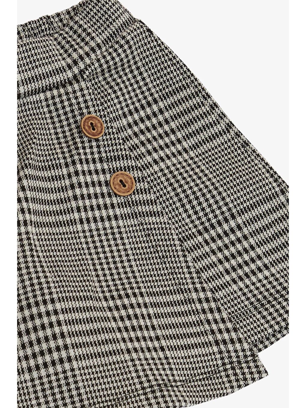 Kız Çocuk Şort Etek Ekose Desenli Düğme Aksesuarlı Karışık Renk (6-12 Yaş)-2