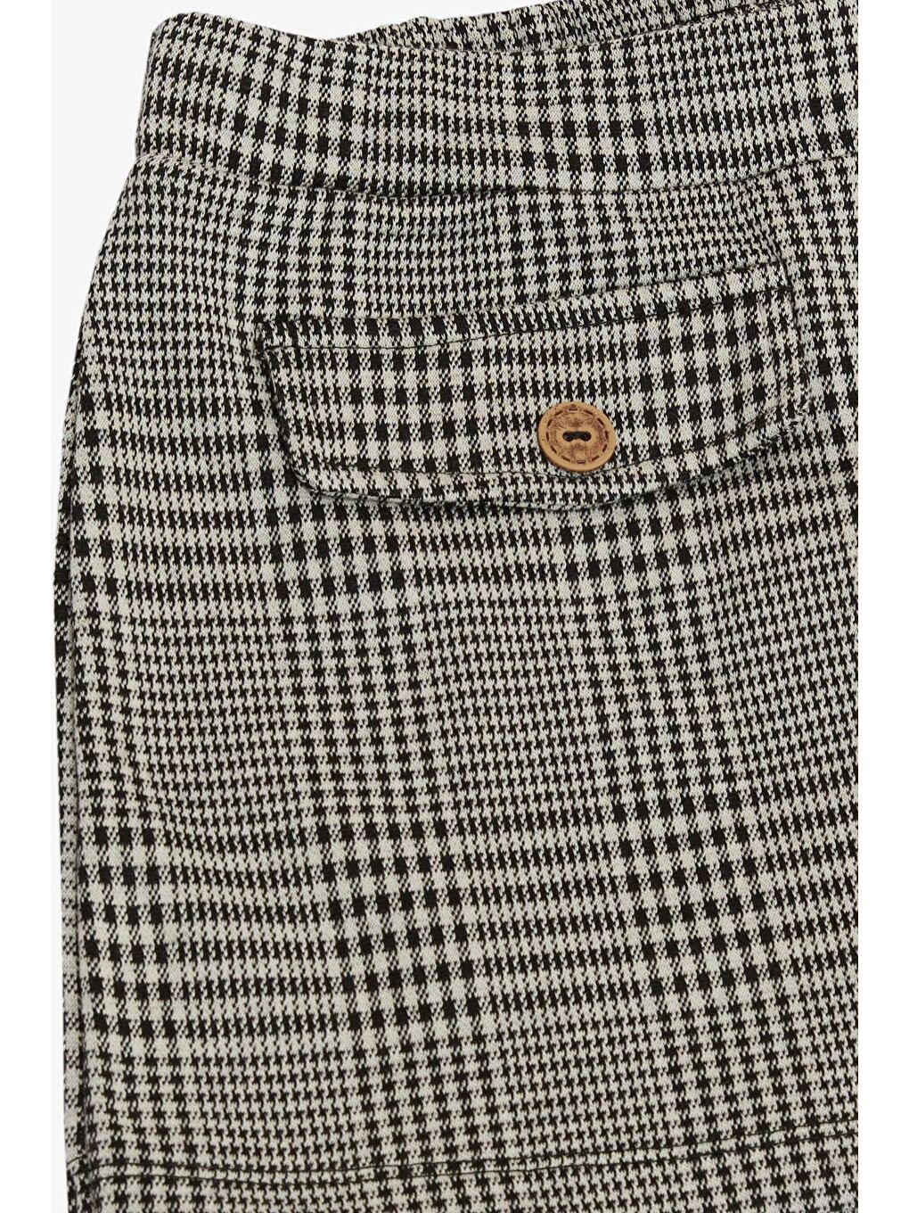 Kız Çocuk Şort Etek Ekose Desenli Düğme Aksesuarlı Karışık Renk (6-12 Yaş)-3