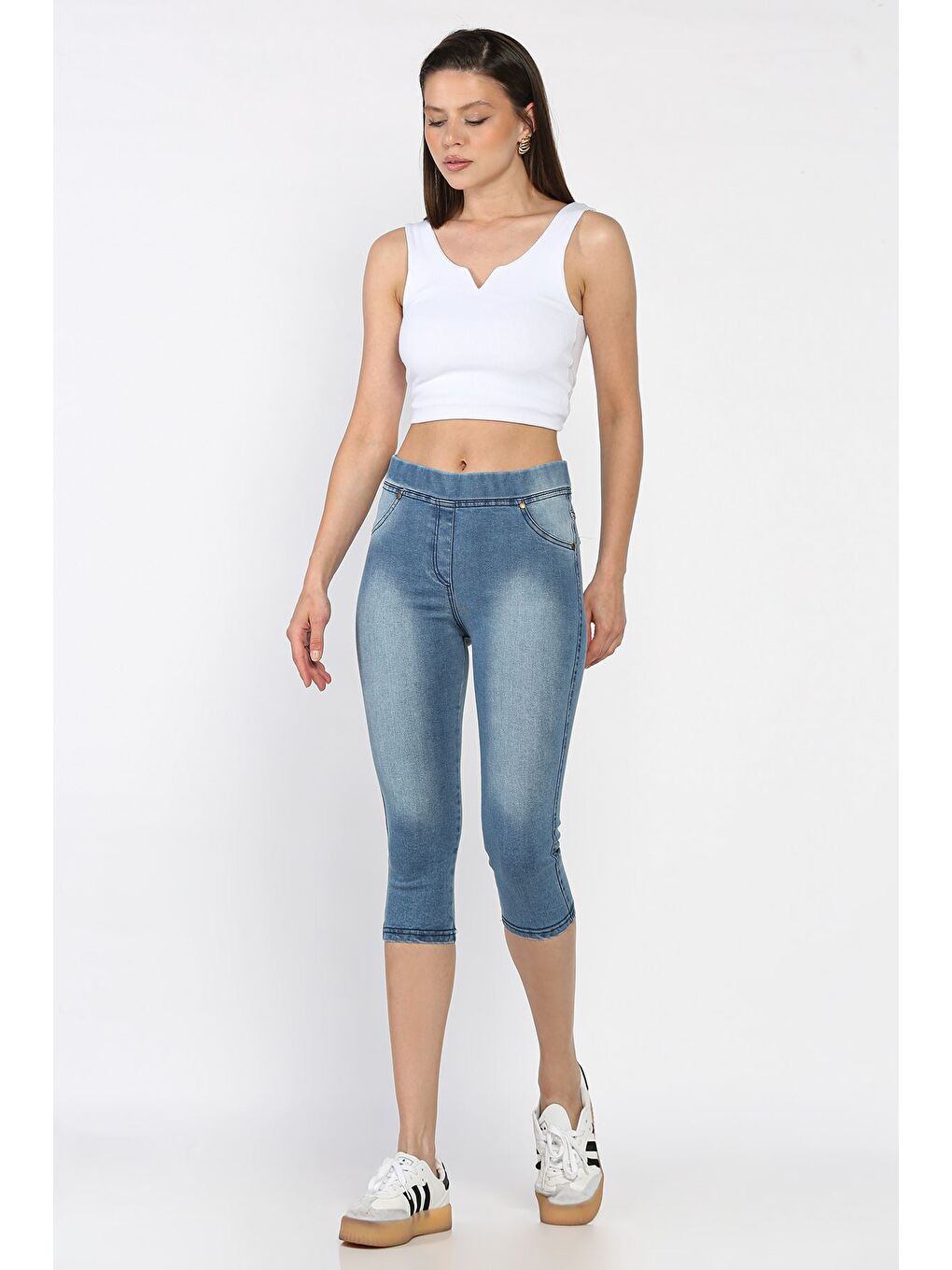 Mavi Kadın Kapri Jean Jean Tayt-1