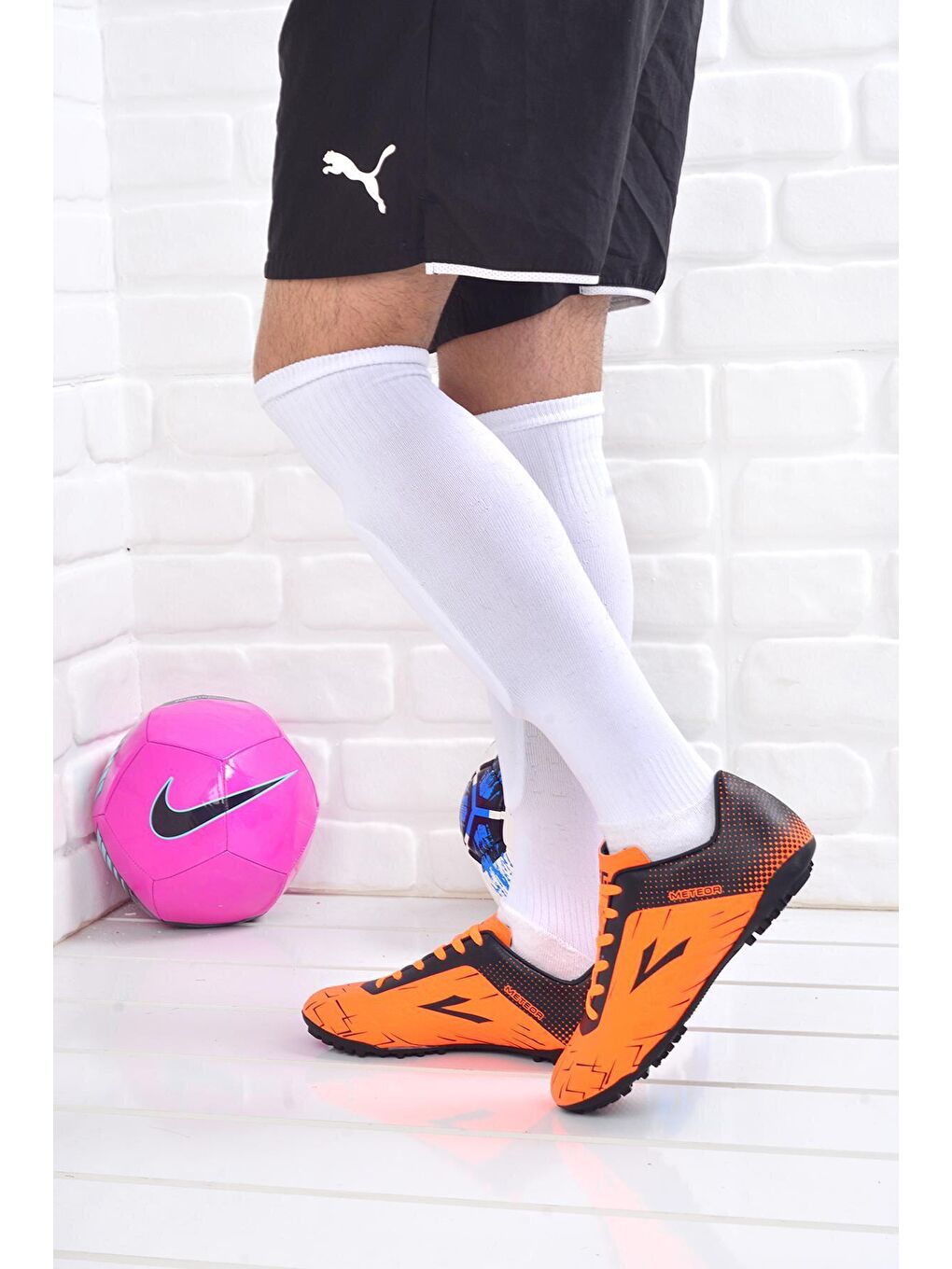 Turuncu Meteor Erkek Halı Saha Futbol Ayakkabısı