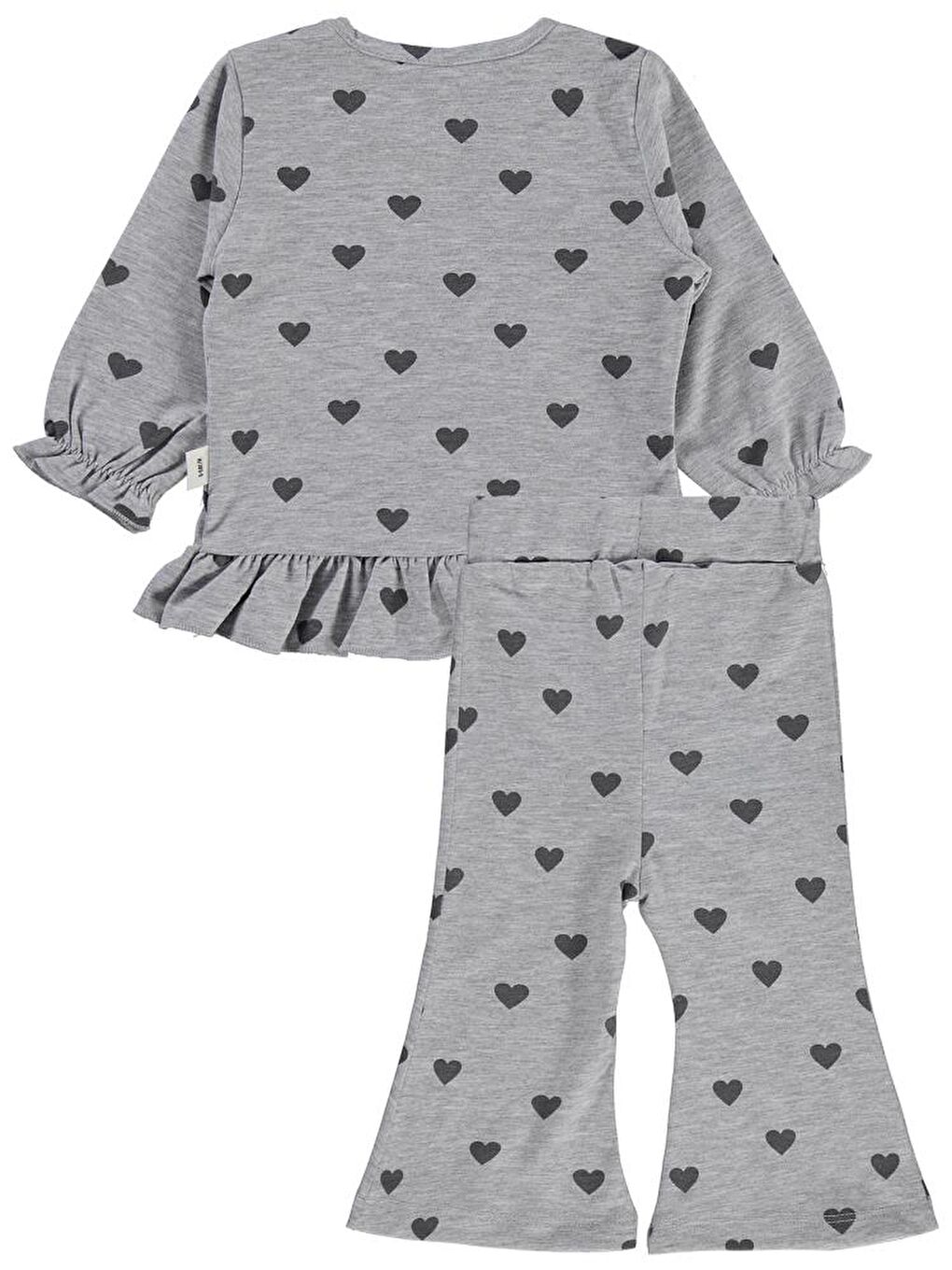 Baby Kalp Baskılı 6-18 Ay Takım - Gri 12-18 Ay-2