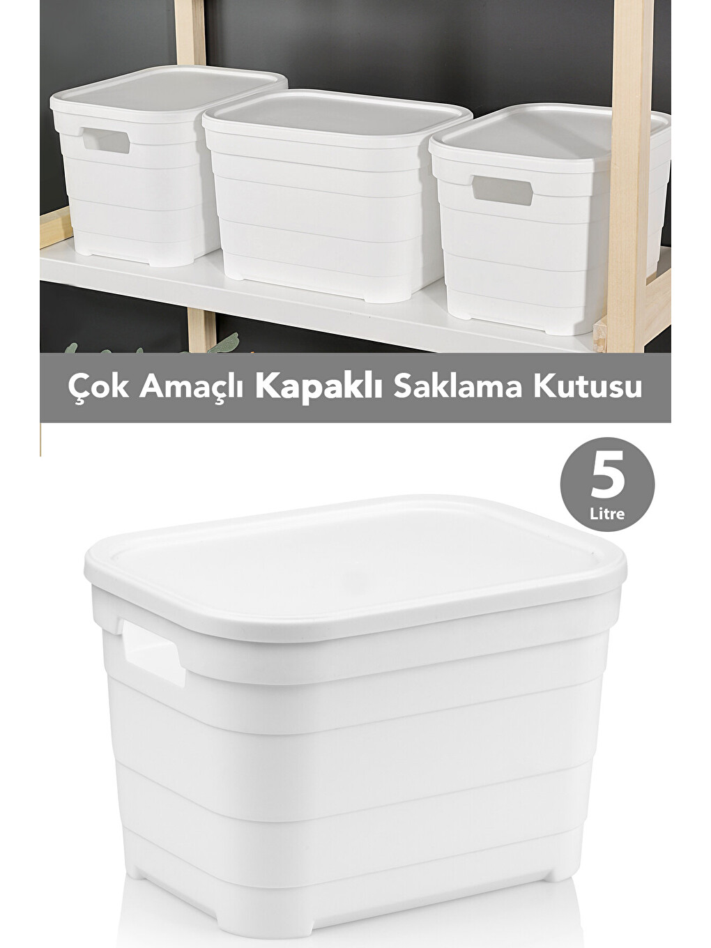 Beyaz 1 Adet Kapaklı Dekoratif Piramit Saklama Kutusu