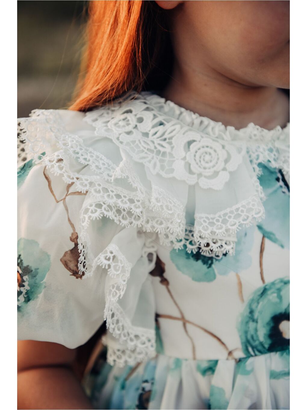 Yeşil Kız Çocuk Taç Aksesuarlı Elbisesi-2