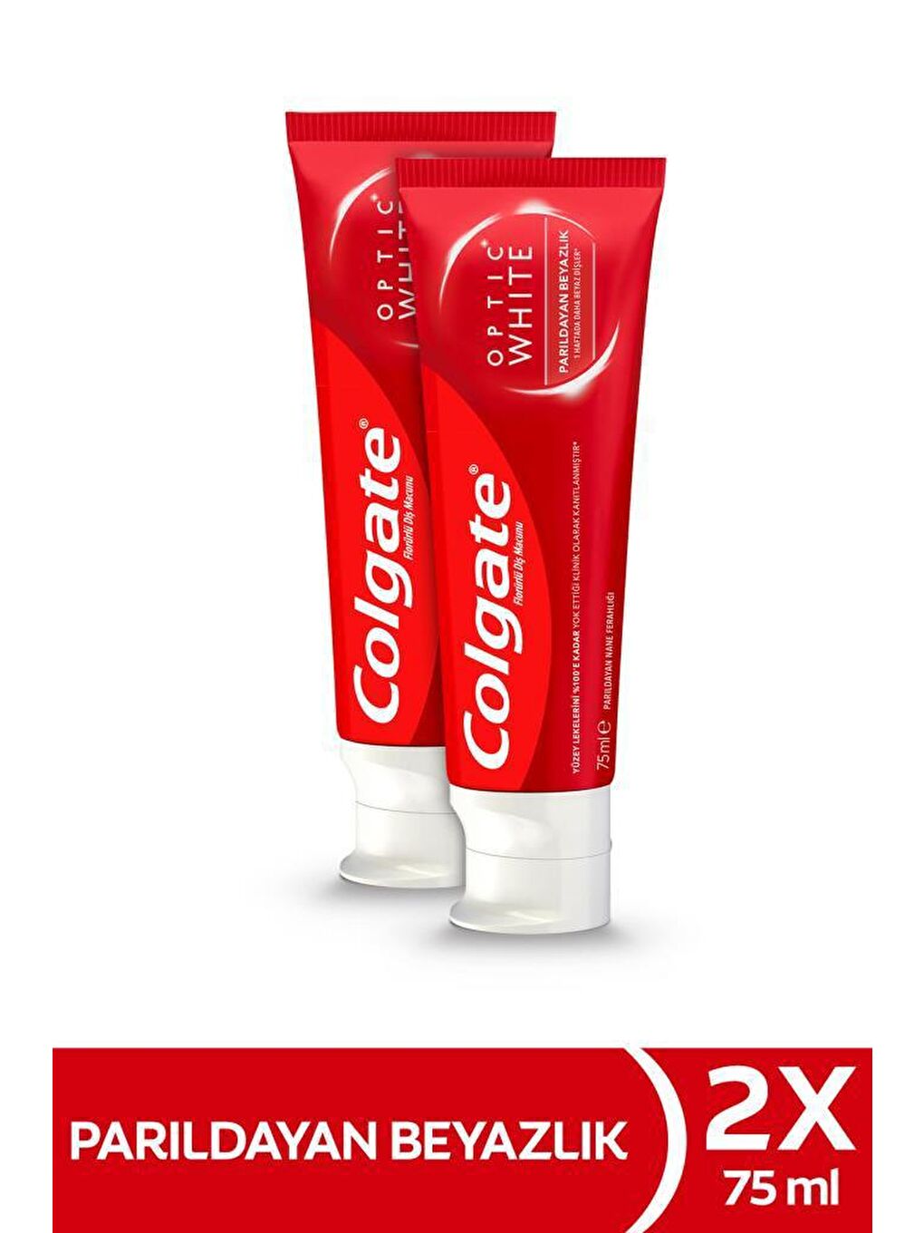 Colgate Beyaz Optic White Parıldayan Beyazlık Beyazlatıcı Diş Macunu 75 ml x 2 Adet