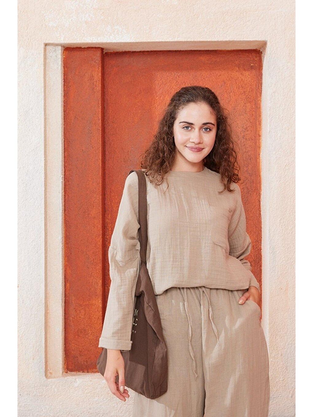 Bej Vizon Müslin Salaş Takım-3