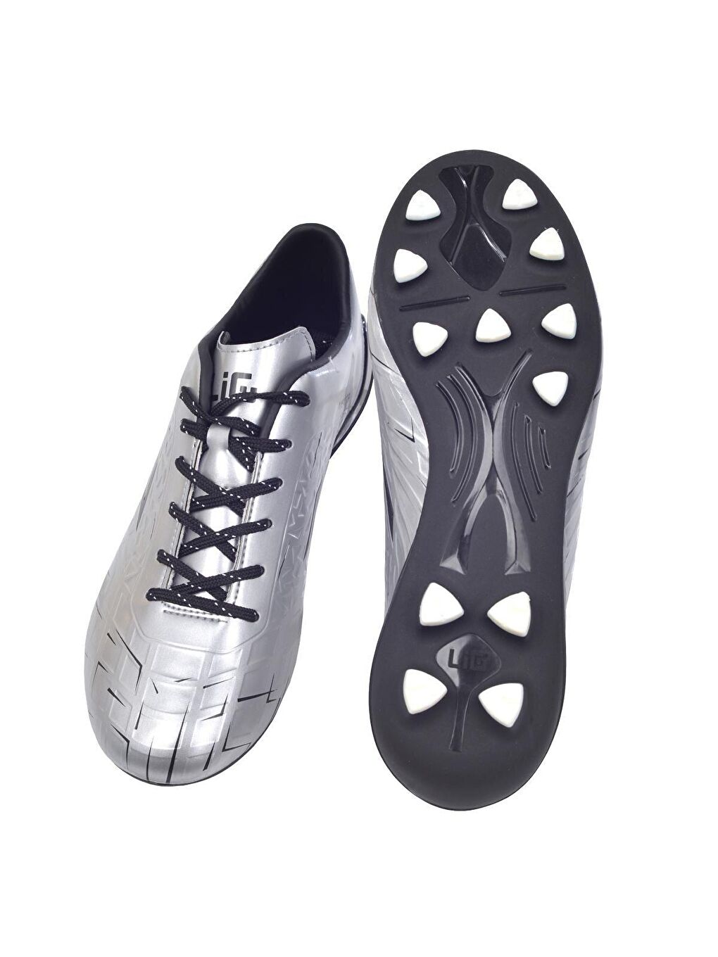 Gri Meteor Erkek Krampon Çim Saha Futbol Ayakkabısı-4
