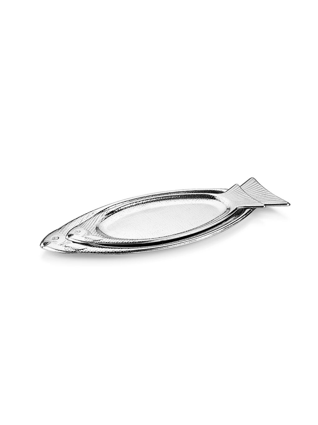 SCHAFER Gri Ottoman Fish 2 li Sunum Tabağı-Gümüş - 1