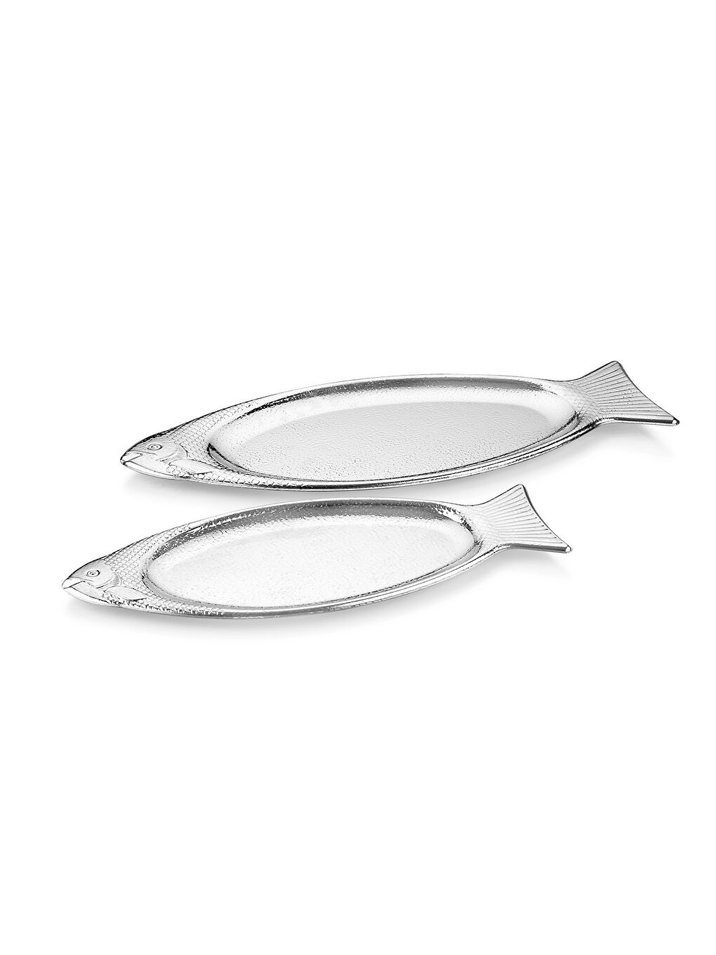 SCHAFER Gri Ottoman Fish 2 li Sunum Tabağı-Gümüş - 2