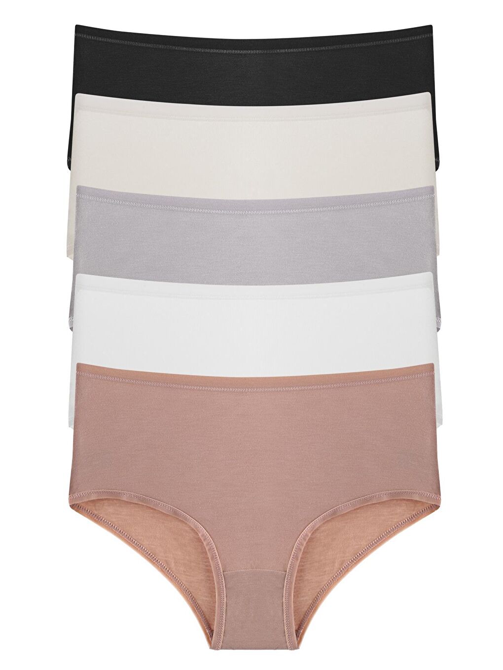 Karışık Kadın Külot Yuksek Bel 5'li Paket Elastanlı Bambu-1