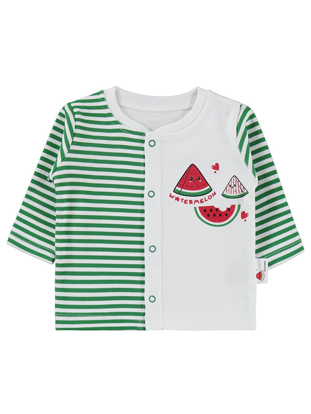 Karpuz Kokulu Önden Açık 1-6 Ay Pijama Takımı - Ekru-2