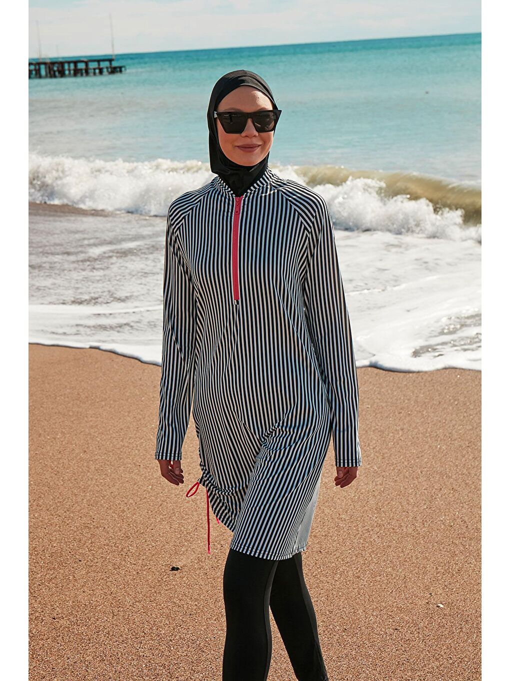 Elastanlı Siyah Tam Kapalı Tesettür Mayo M2488