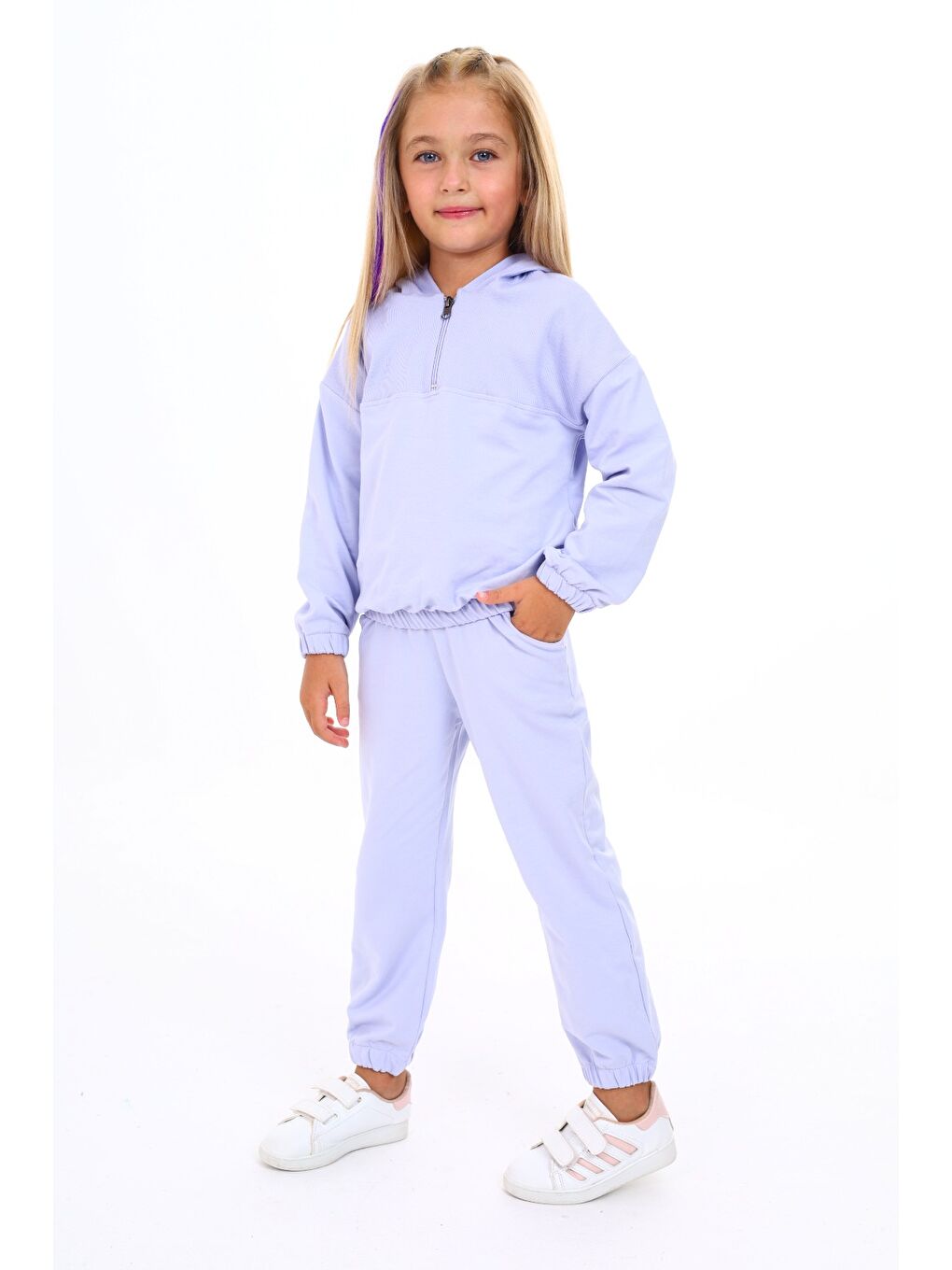 Lila Kız Çocuk Armalı Eşofman Takım-1