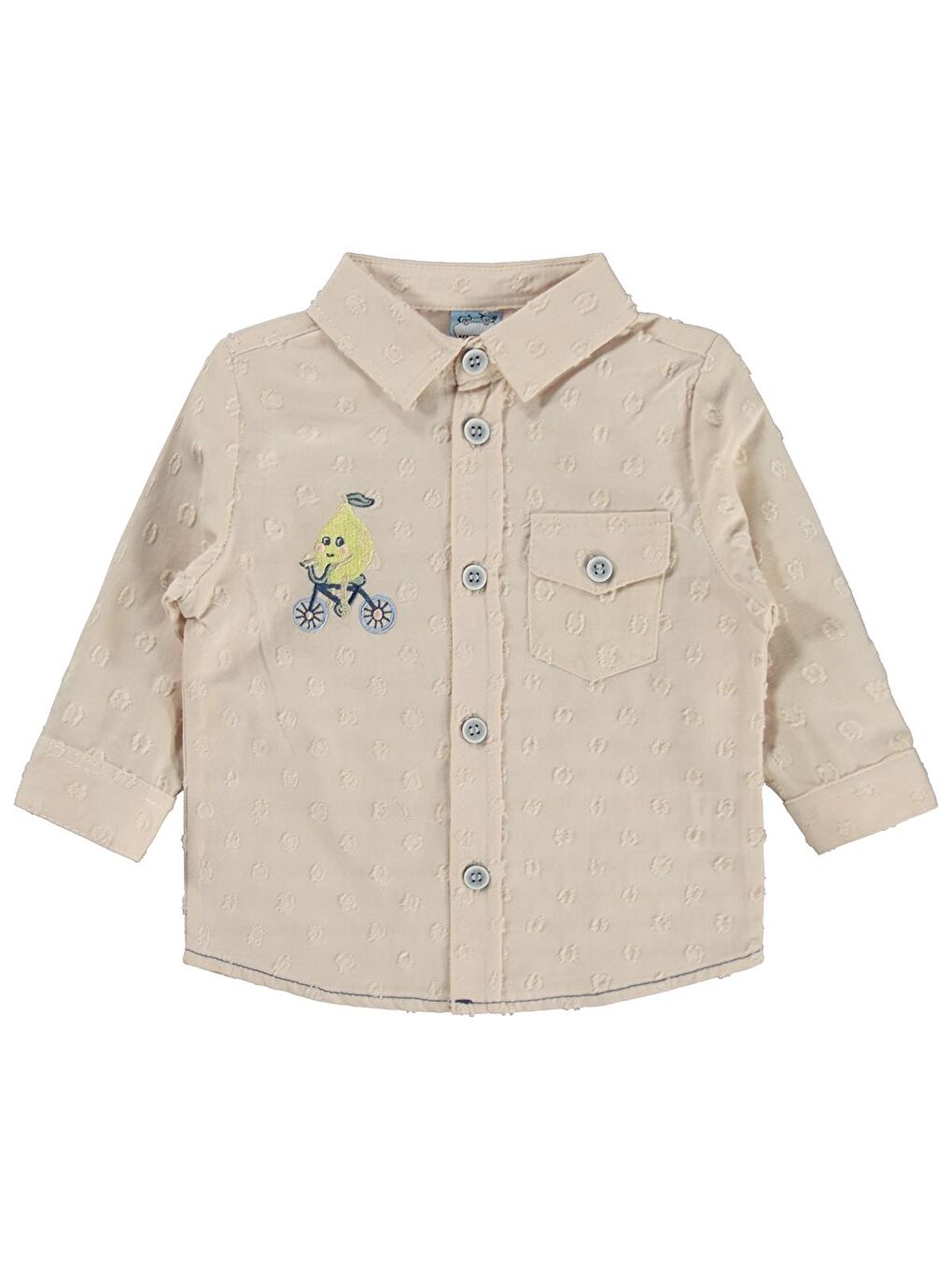 Hırka Nakışlı Gömlek Pantolon 6-18 Ay Takım - Bej 6-9 Ay-4