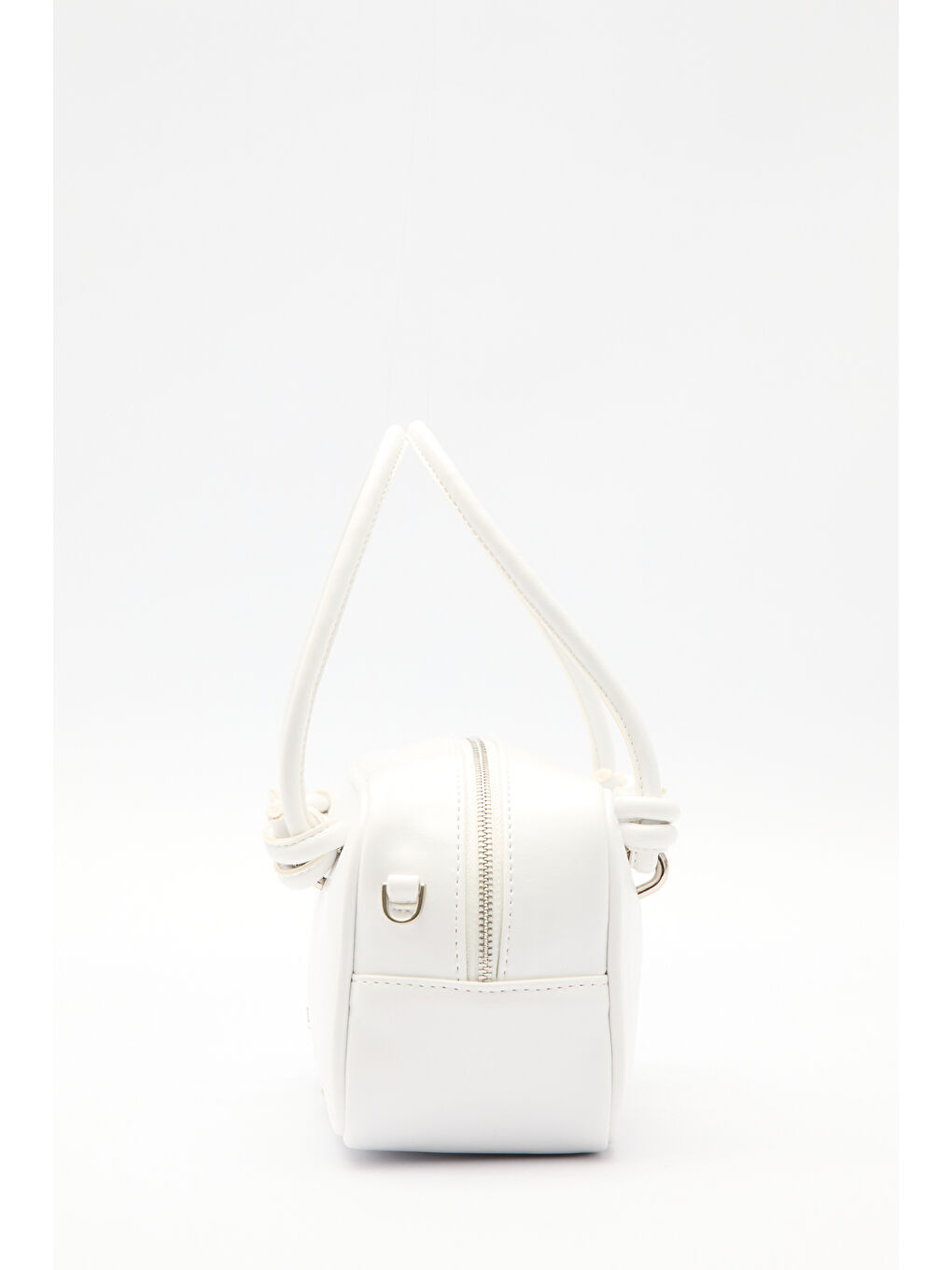 Beyaz Etre Bağlama Detaylı Bowling Çanta Marshmallow-6