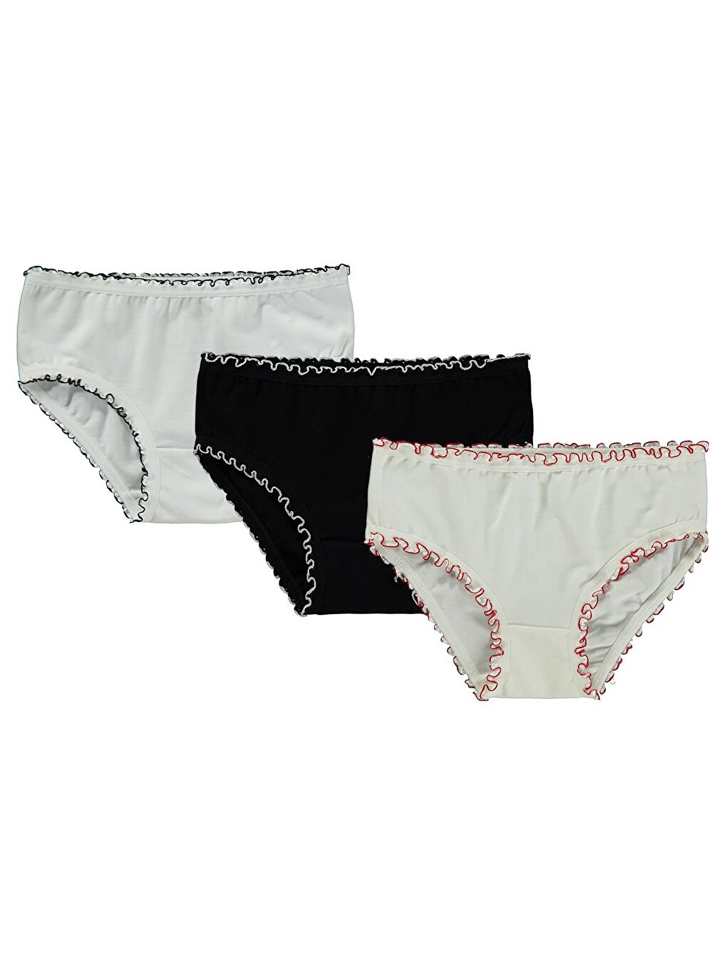 Beyaz Çorap Muldira Kız 3' Lü Slip - Standart