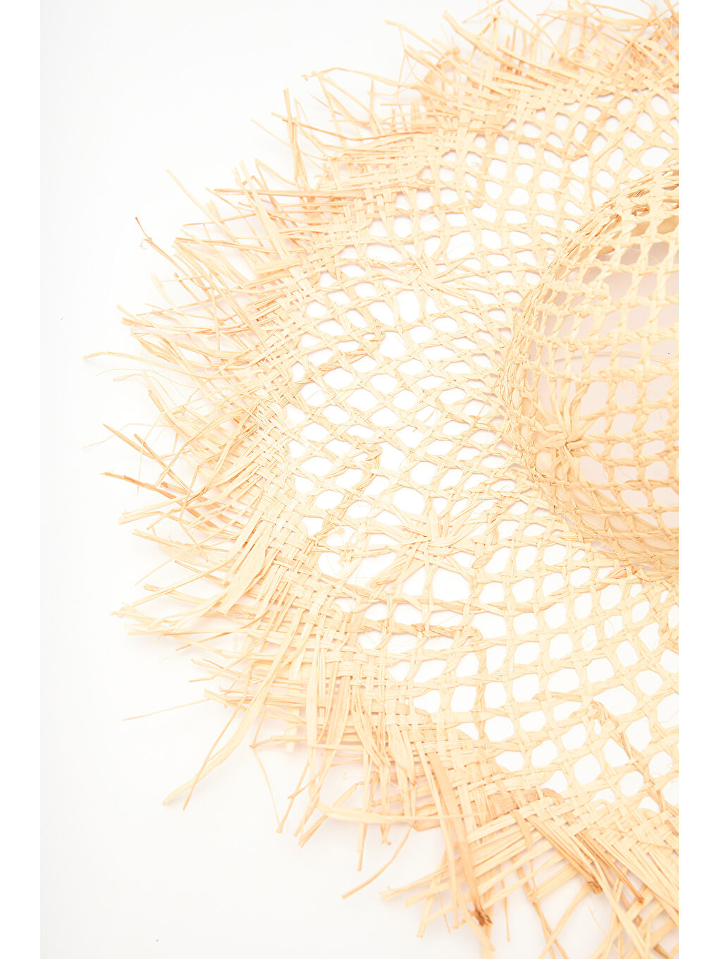 Desenli Hasır Şapka Bej-1