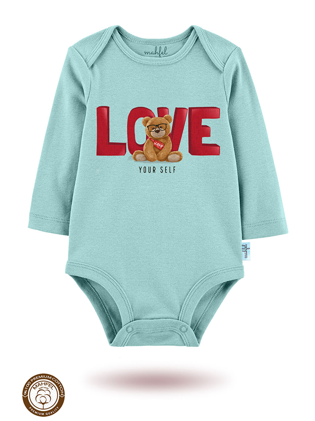 Bej 3 lü  100 Pamuklu Organik Baskılı Çıtçıtlı Bebek Body Zıbın-2