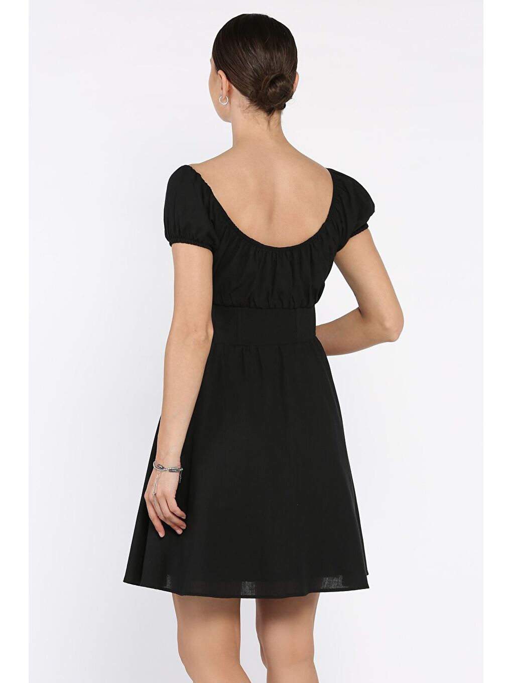 Siyah Beli Korseli Kadın Elbise-2