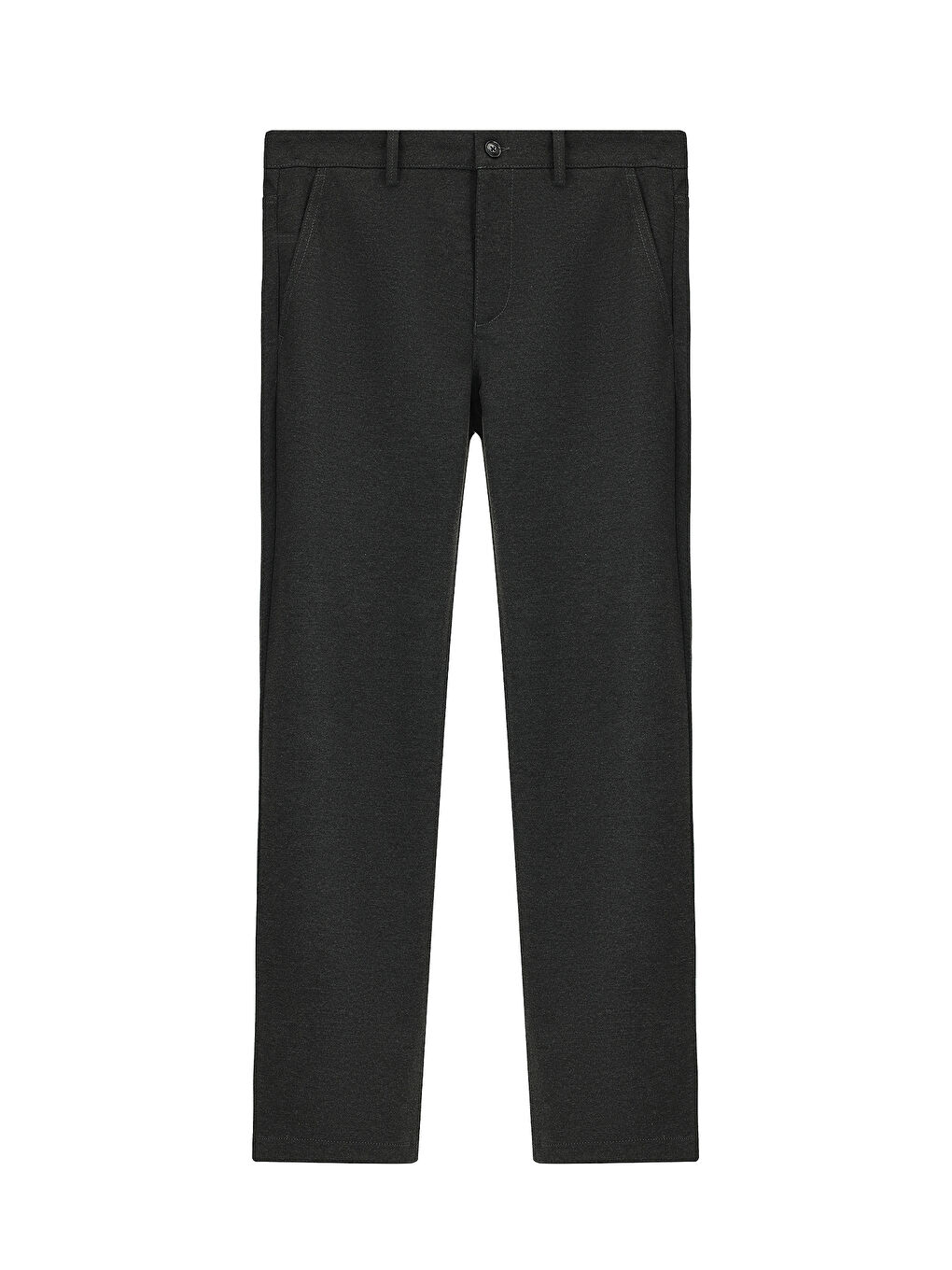 Antrasit Slim Fit Dar Kesim Elastanlı Örme Klasik Kumaş Pantolon-7