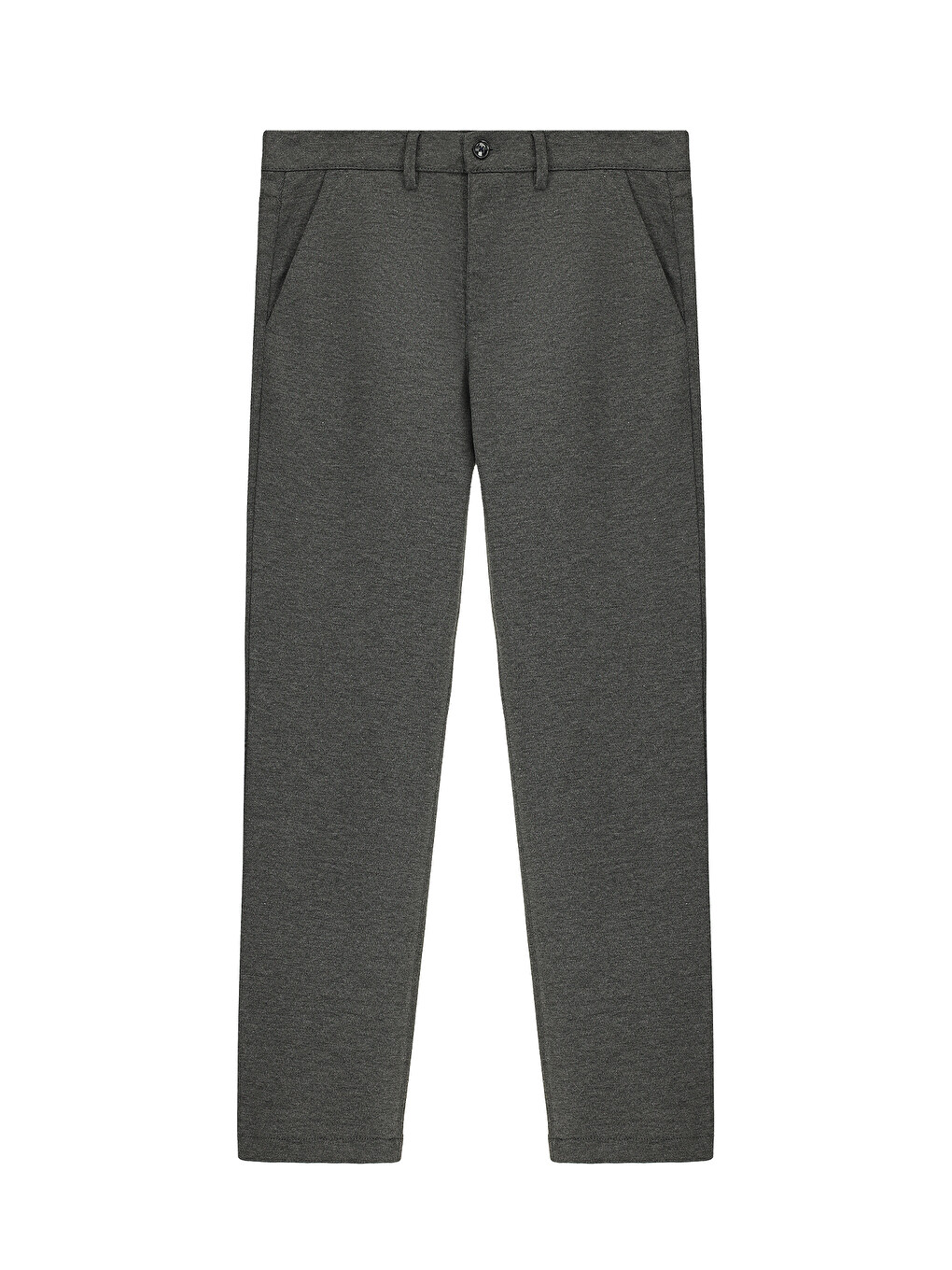 Antrasit Slim Fit Dar Kesim Elastanlı Örme Klasik Kumaş Pantolon-7