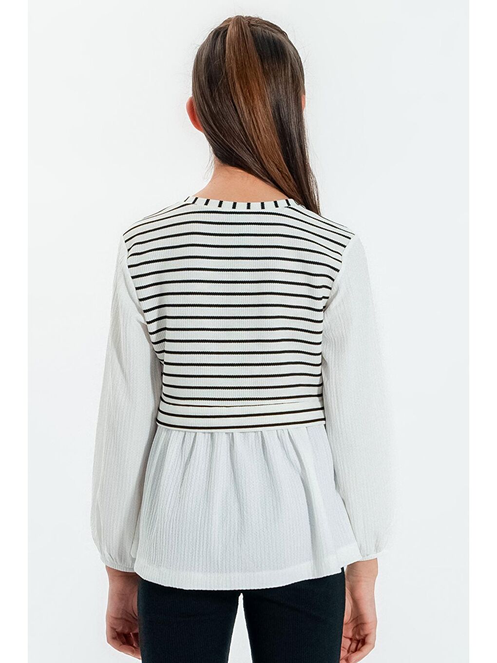 Kız Çocuk Beyaz Yelek Modelli 4-12 Yaş Badi - 23332-1-3