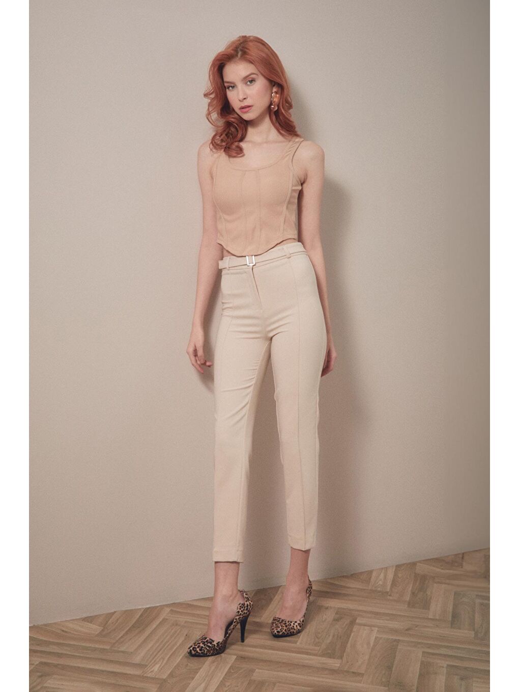 Sarı Askılı U Yaka Crop Body-2