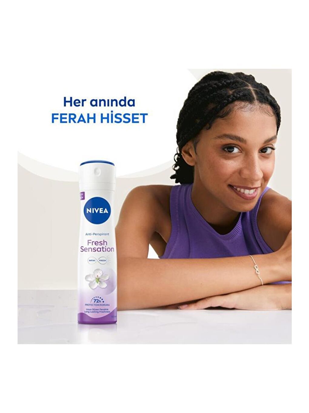 NIVEA Kadın Sprey Deodorant Fresh Sensation 150 ml X3 Adet, 72 Saat Anti-Perspirant Koruma - 1