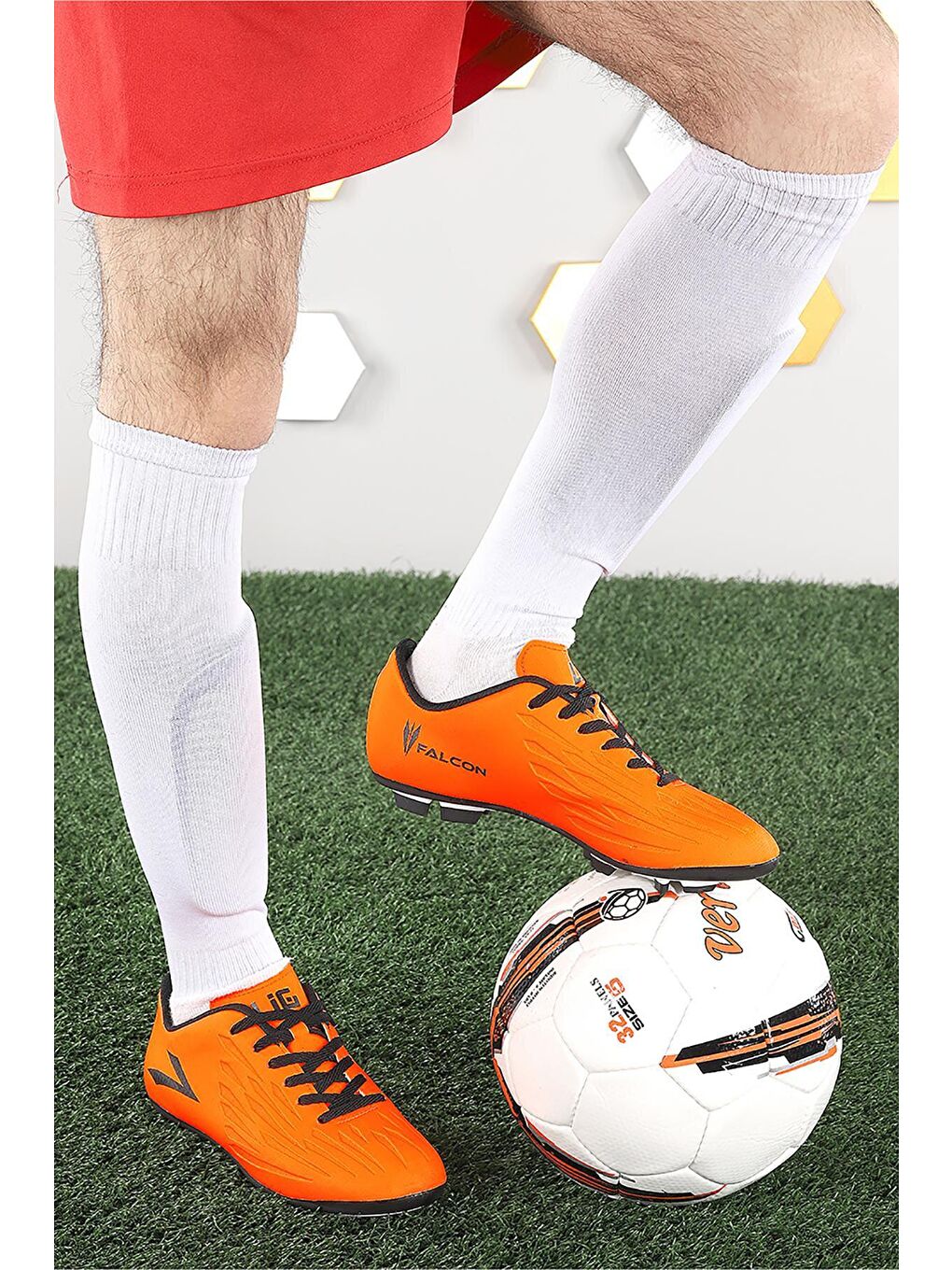 Turuncu Falcon Erkek Krampon Futbol Ayakkabısı-1