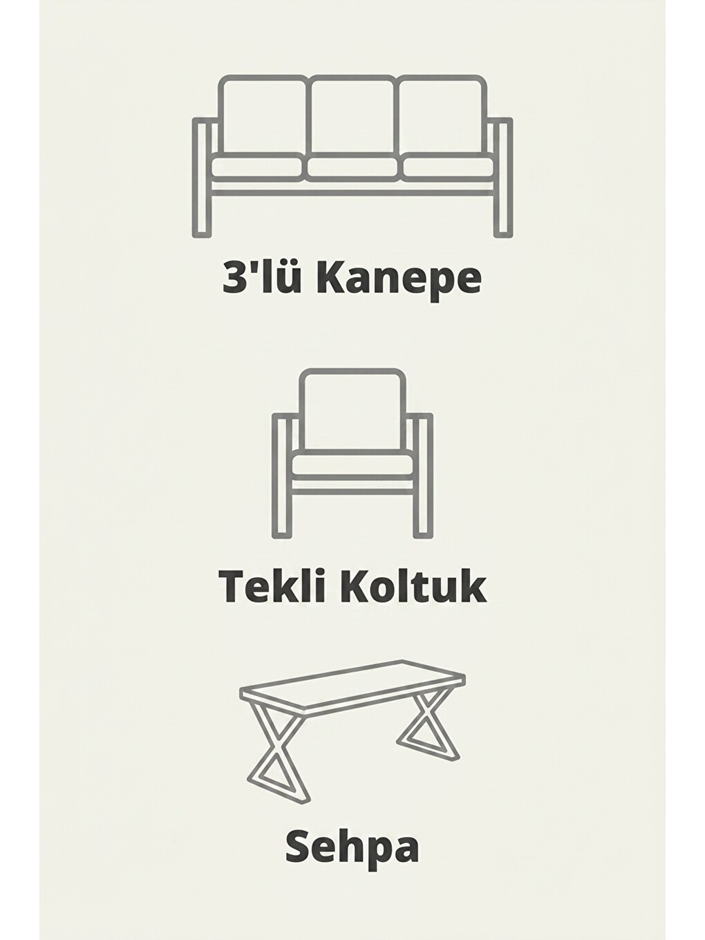 Antrasit Maris Bahçe Balkon Oturma Takımı | İp Örgü Metal Karkas, 3+1 Koltuk, Teak Masa-3