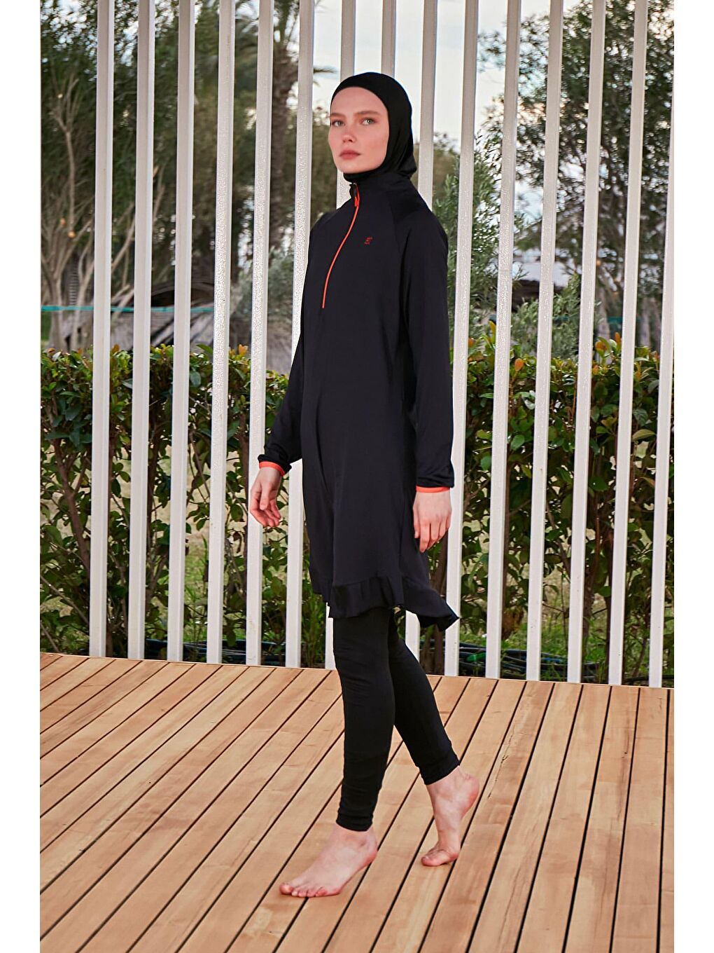 Elastanlı Siyah Tam Kapalı Tesettür Mayo M2476