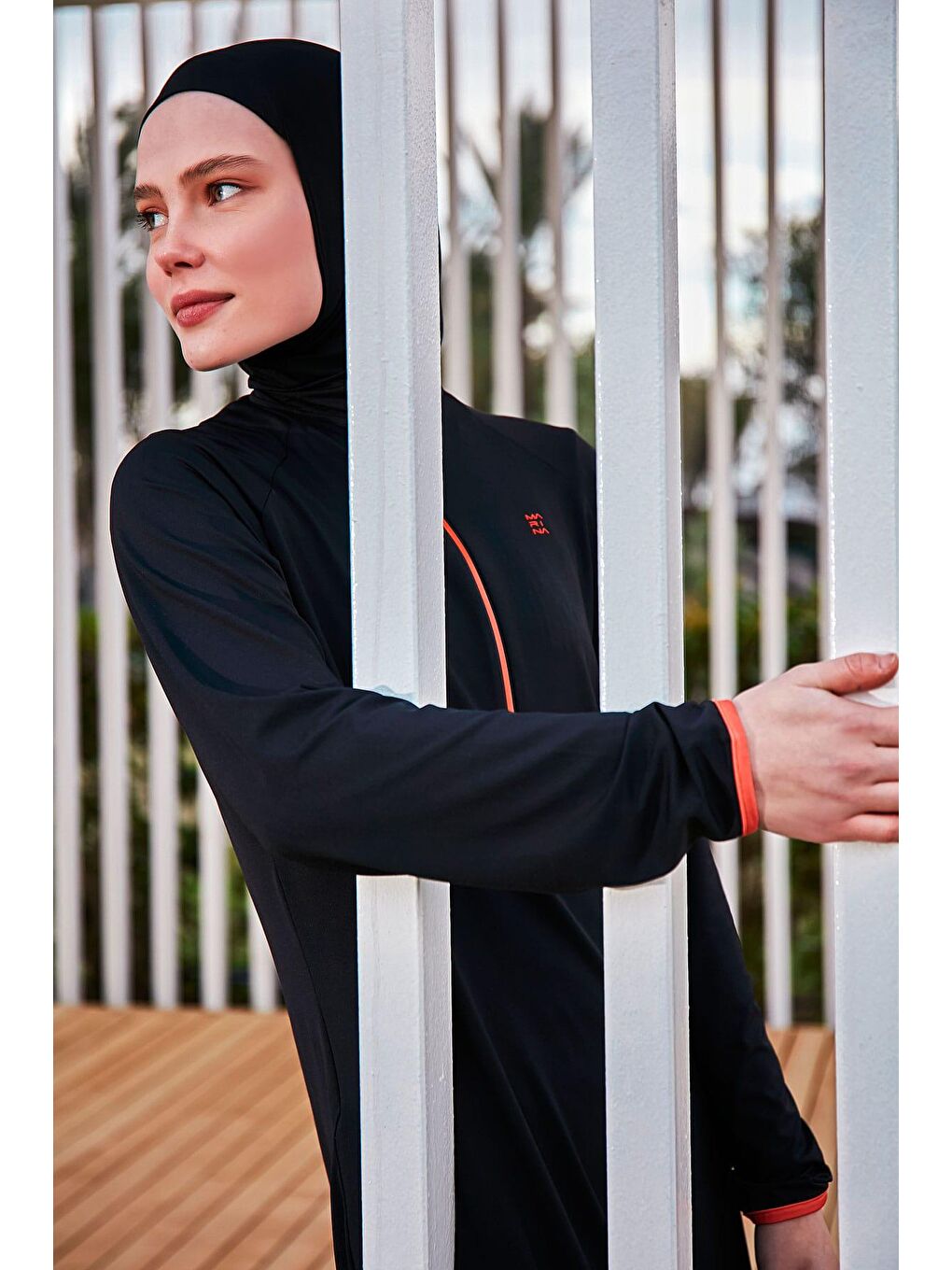 Elastanlı Siyah Tam Kapalı Tesettür Mayo M2476-1