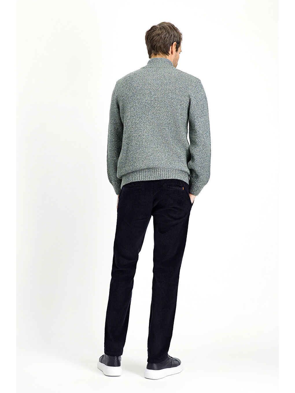 Lacivert Regular Fit Pamuk Kadife Pantolon-4