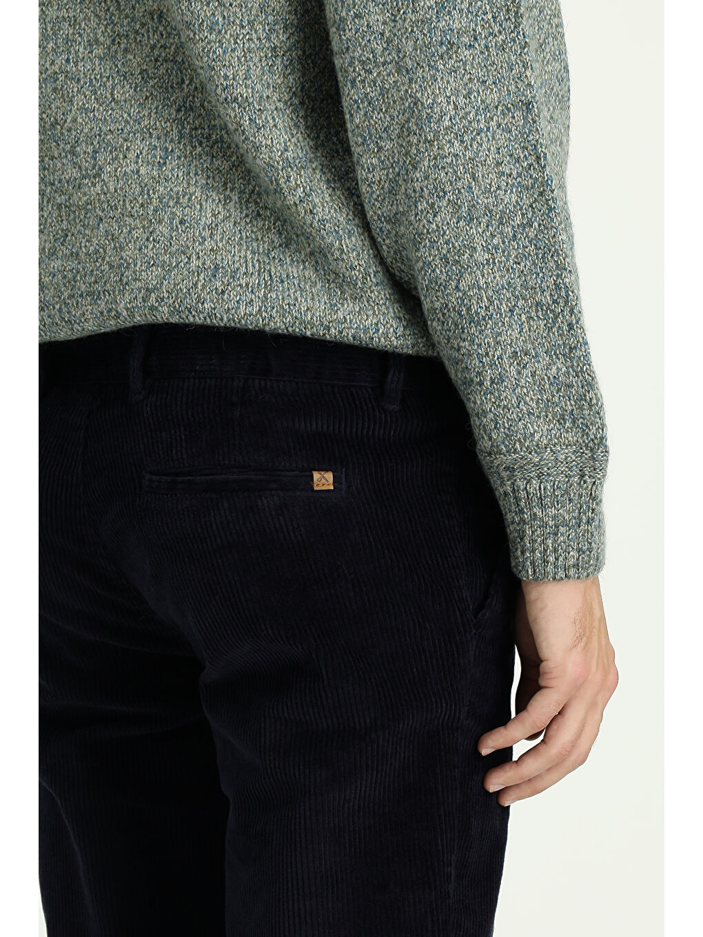 Lacivert Regular Fit Pamuk Kadife Pantolon-5