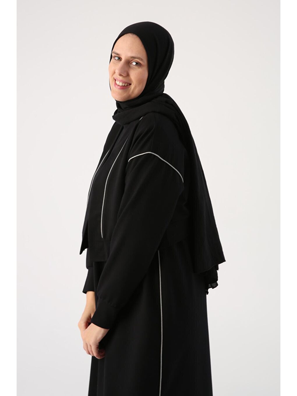 Siyah Kısa Hırkalı Kolsuz Elbise-4