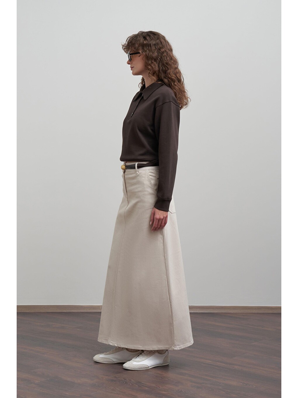 Bej Taş-gabardin Çan Etek-1