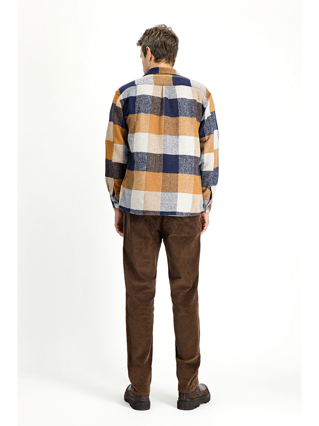 Kahverengi Regular Fit Pamuk Kadife Pantolon-4